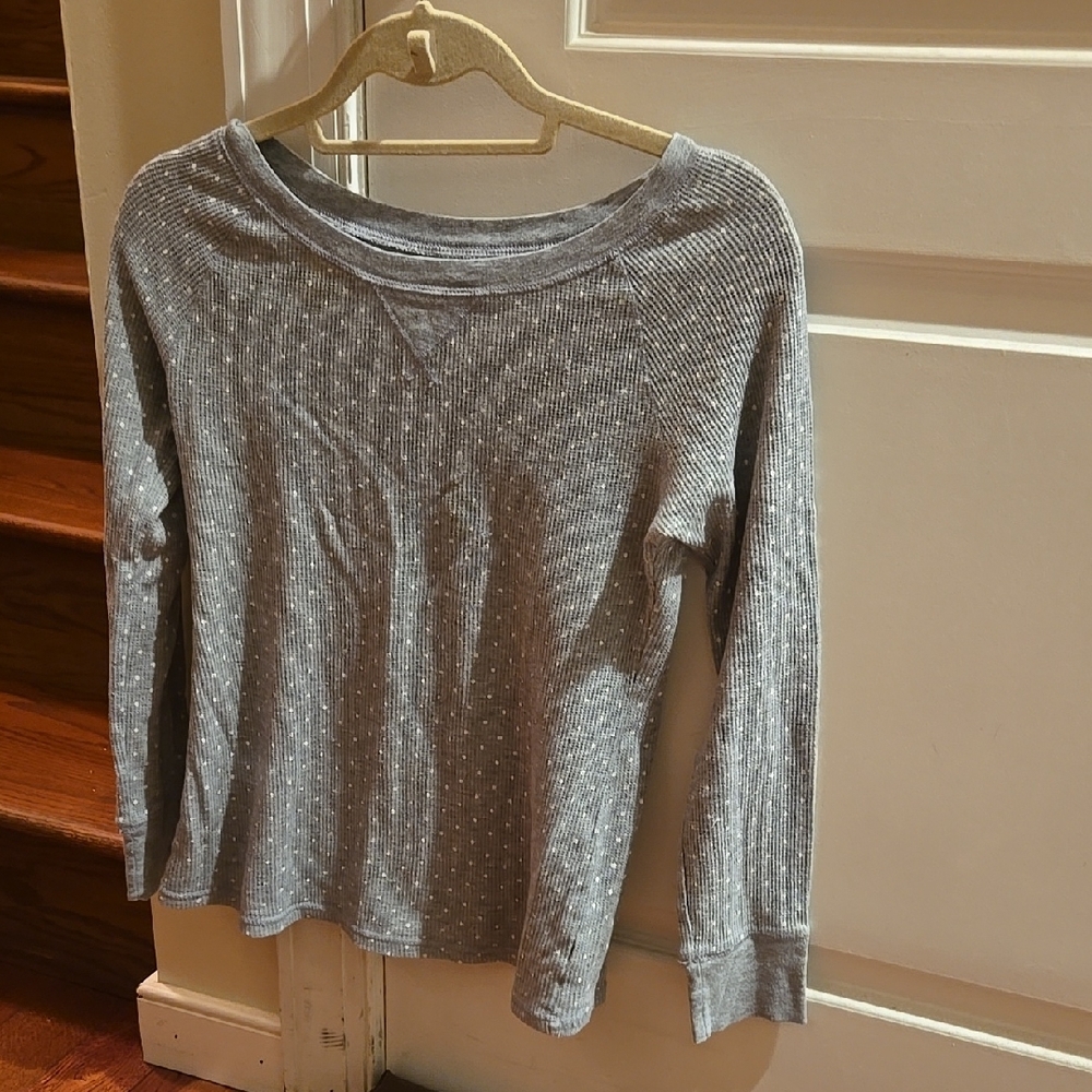 Gray Relaxed Ribbed Sweatshirt